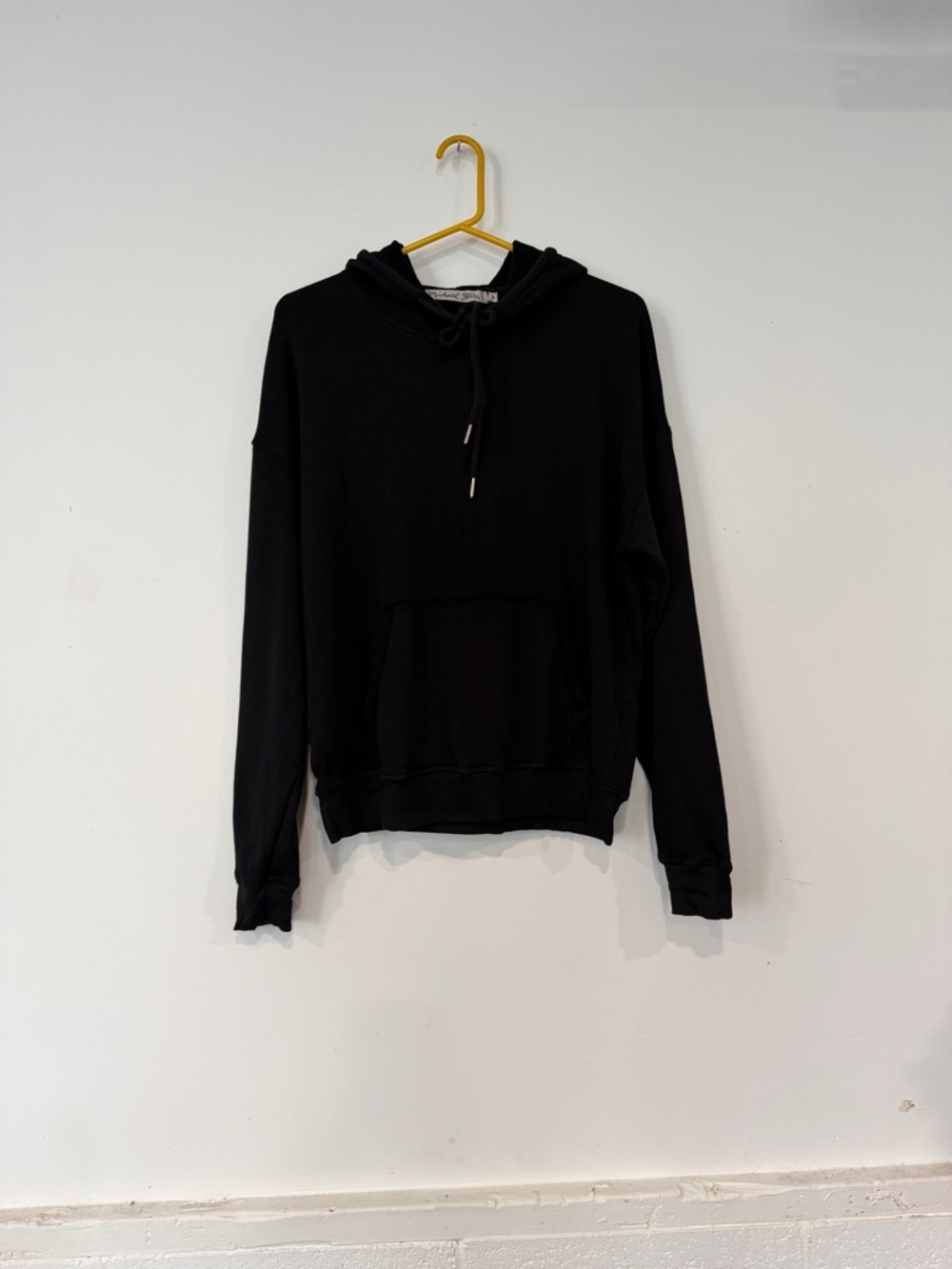 Michael Stars Terry Black Hooded Sweatshirt